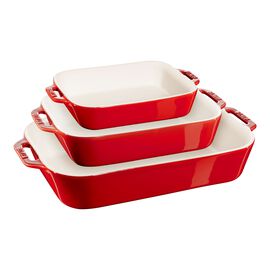 3-pc, Rectangular Baking Dish Set, Cherry
