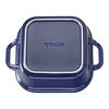 Stoneware, 9-inch, Square, Covered Baking Dish, Dark Blue, small 3