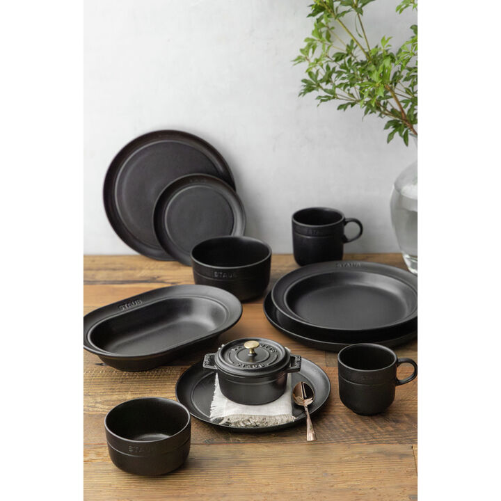 Dining Line, ディーププレート 24 cm, セラミック, ブラック, large 4