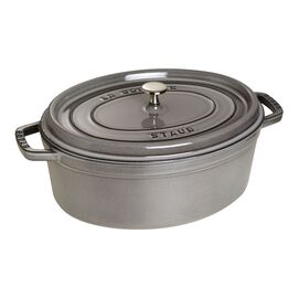 Cocotte 33 cm, oval, Graphit-Grau, Gusseisen