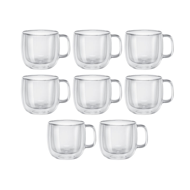 Sorrento Plus, 8 Piece, Cappuccino Mug Set - Value Pack, transparent, large 2