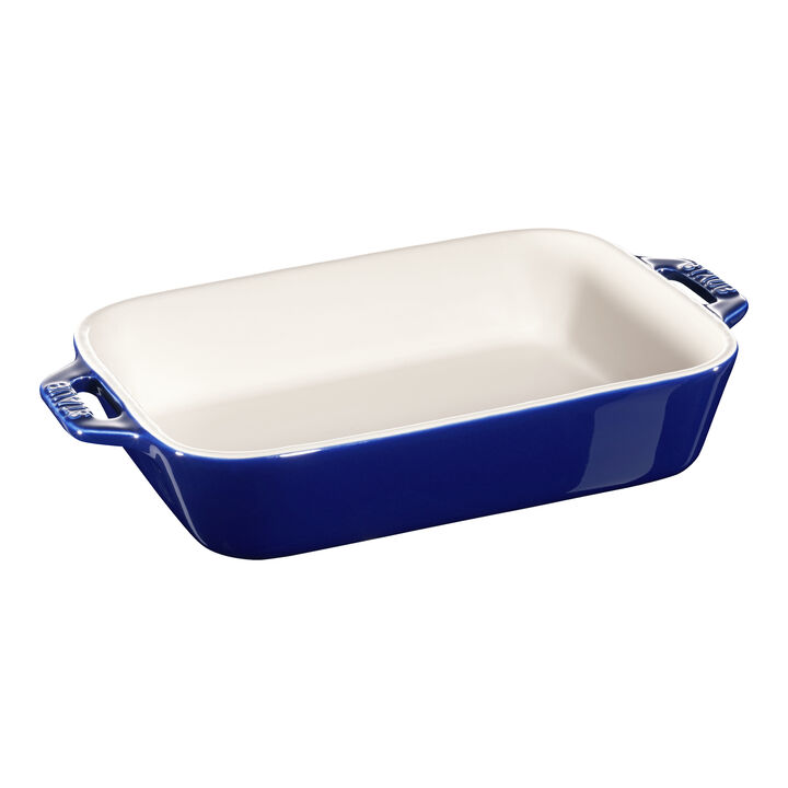 Stoneware, 2-pc, Rectangular Baking Dish Set, Dark Blue, large 3