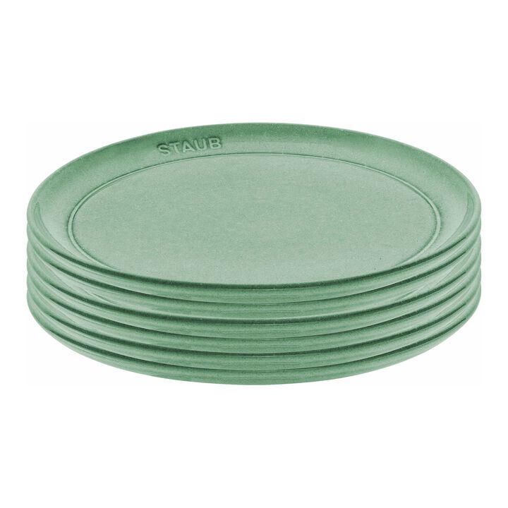 Dining Line, Lot de assiettes plates, 6-pcs. /22cm, sauge, Céramique, large 1