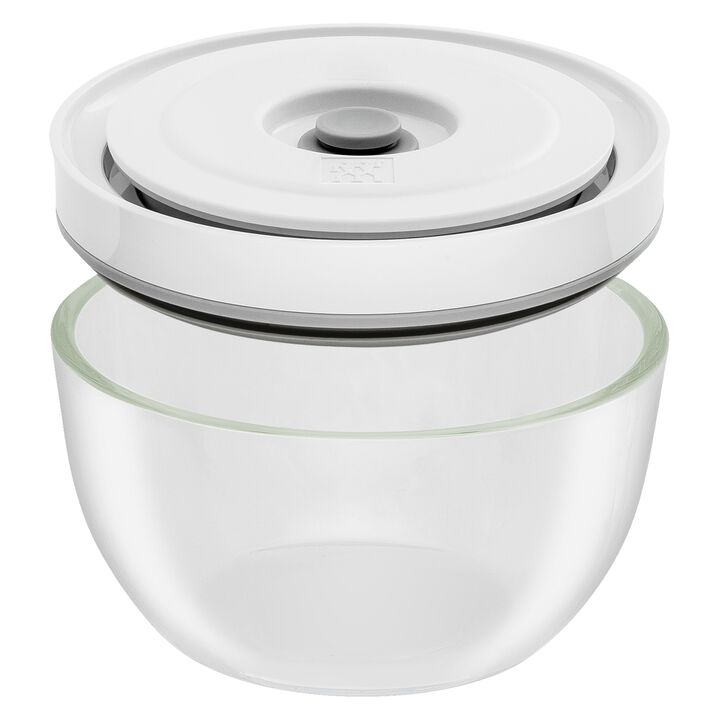 Fresh & Save BOWLS, Vacuum bowl set S/M/L / 6-pc, glass, Transparent-White, large 2