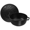 La Cocotte, 4.8 l cast iron round Essential French Oven with Snake Lid, black, small 3