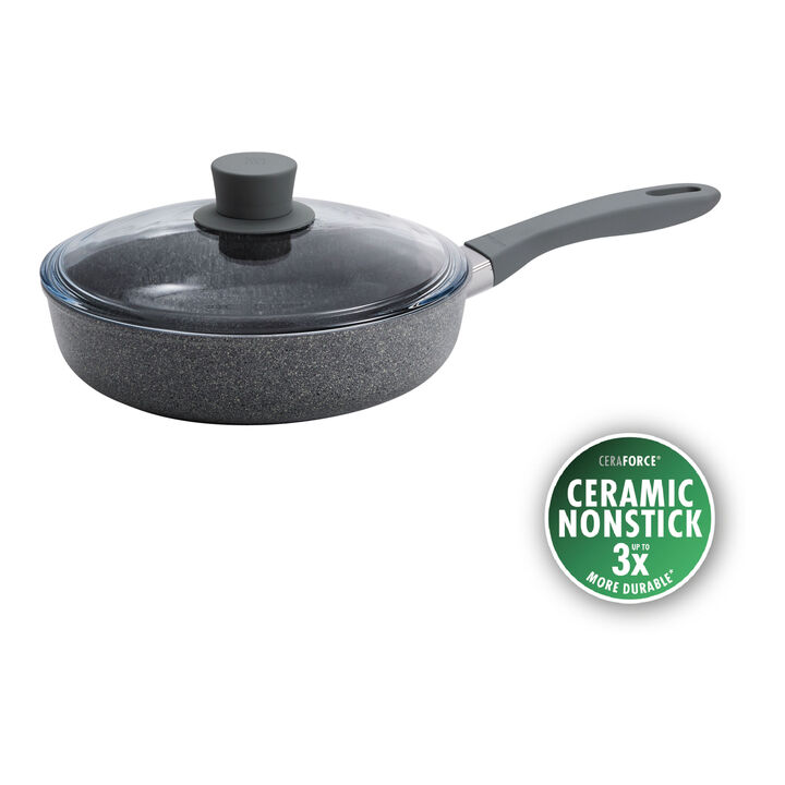 Parma Plus Ceramic, 2.6 qt, Aluminum, Ceramic Nonstick Sauté Pan With Lid Ceramic Coating, large 1