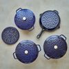 Cast Iron - Accessories, 9-inch, Round, Cast Iron Lilly Trivet, Dark Blue, small 4