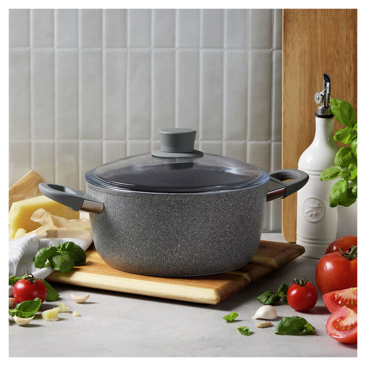 Parma Plus Ceramic, 4.5 l aluminum Stew pot with glass lid, large 2