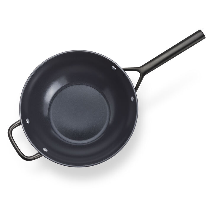 Milano, 12-inch, Wok With Glass Lid Ceramic Nonstick Titanium, large 3