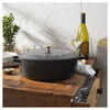 Cast Iron, 6.25 qt, Wide Oval Dutch Oven, Matte Black, small 2