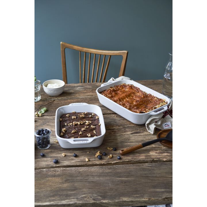Stoneware, 13-x 9.5-inch, Rectangular, Baking Dish, White, large 4