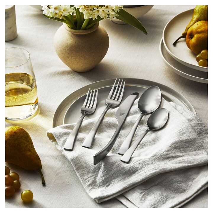 Bellasera (matted), 45-pc Satin Flatware Set, 18/10 Stainless Steel, No-Color, large 4