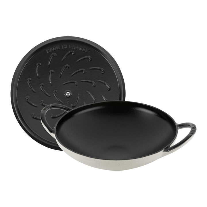 Cast Iron, 9.5-inch, Wok, White Truffle, large 3