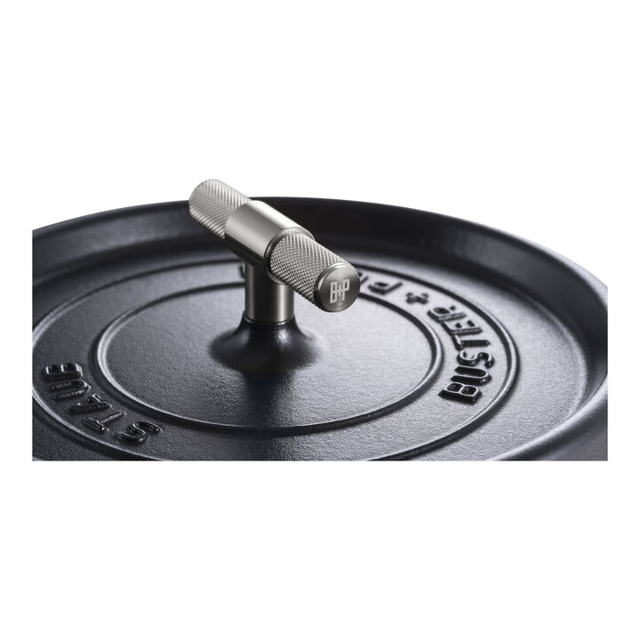 La Cocotte, Cocotte Buster+Punch 24 cm, rund, Schwarz, Gusseisen, large 4
