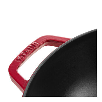 Wok Tava Cam Kapaklı | d&ouml;k&uuml;m demir | Kiraz | 30 cm,,large 3