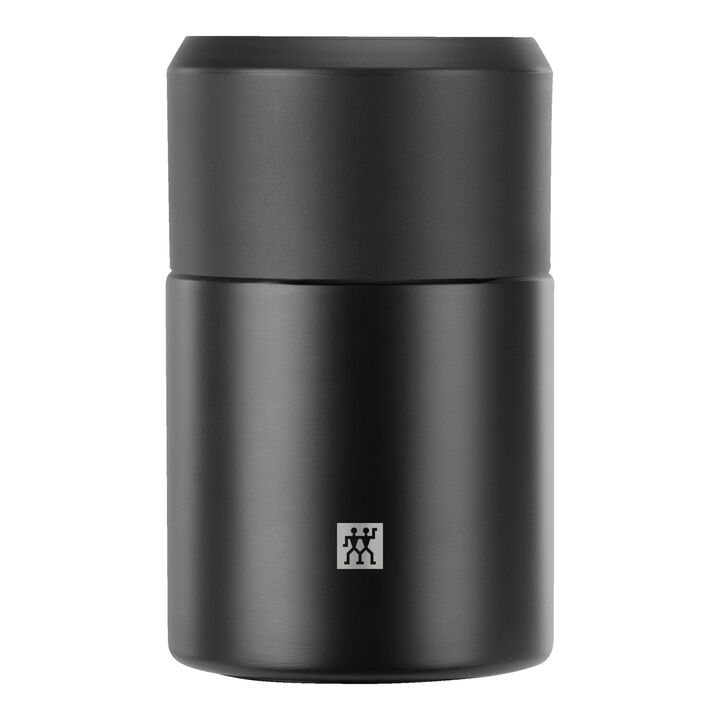 Thermo, Contenant alimentaire isotherme, 700 ml, Acier inoxydable, Noir, large 1