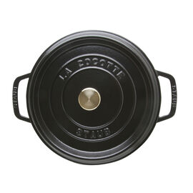 Cocotte bas 26 cm, Rond(e), Noir mat, Fonte