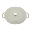 Cast Iron, 6.25 qt, Wide Oval Dutch Oven, White Truffle, small 4