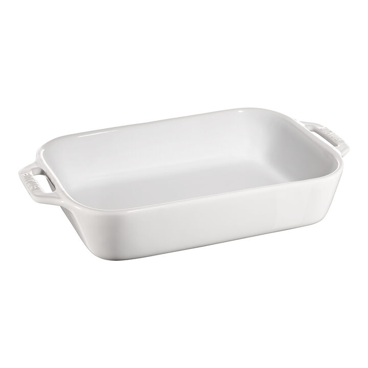 Stoneware, 2-pc, Rectangular Baking Dish Set, White, large 3