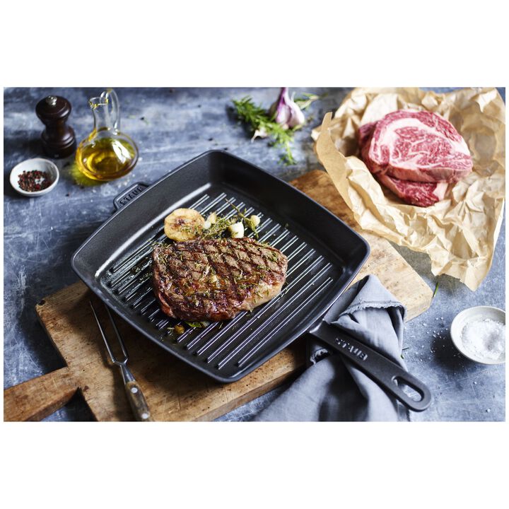 Grill Pans, Grelha americano 30 cm, Ferro fundido, Preto, large 2