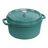 Cast Iron, 7 qt, Round, Dutch Oven, Turquoise, small 1
