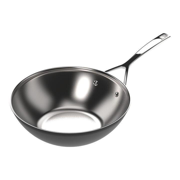 Black 5, 12-inch, 18/10 Stainless Steel, Wok, Silver-Black, large 1