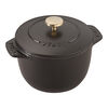 La Cocotte, 725 ml cast iron round Rice cocotte, black, small 2