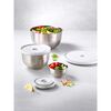 Fresh & Save BOWLS, Set di ciotole sottovuoto S/M/L / 6-pz., acciaio inox, bianco-acciaio, small 7