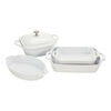Stoneware, 5-pc, Mixed Baking Dish Set, White, small 1