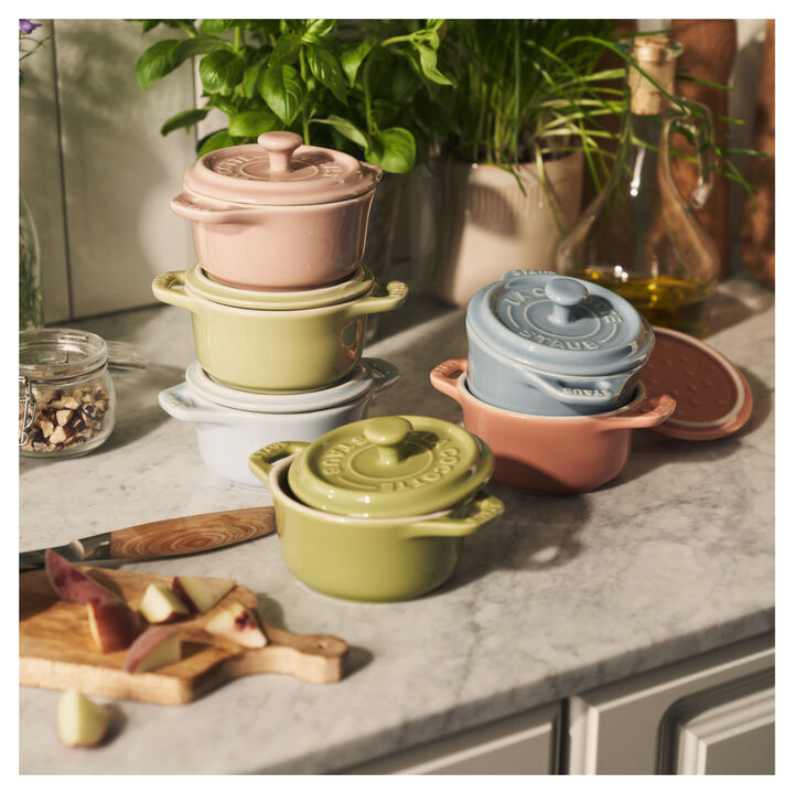Stoneware, 6-pc, Mini Round Dutch Oven Set Macaron, Mixed Colors, large 2