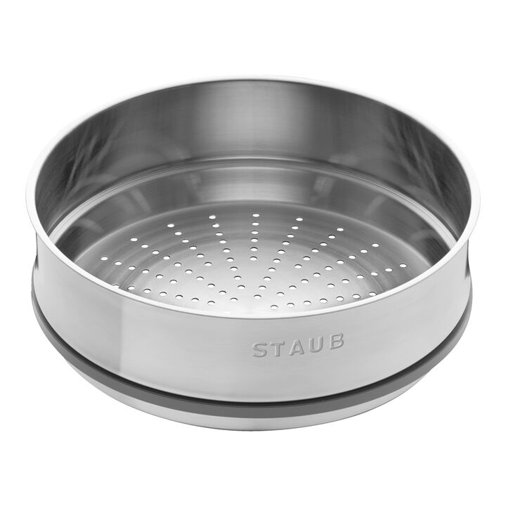 La Cocotte, Cocotte com vaporizador 26 cm, redondo, Cinza grafite, Ferro fundido, large 3