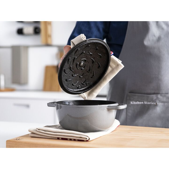 鋳物ホーロー鍋, Wa-NABE・フレンチオーブン 16 cm, 鋳鉄, large 2
