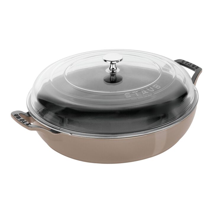 Cast Iron - Braisers/ Sauté Pans, 3.5 qt, Braiser With Glass Lid, Sesame, large 1