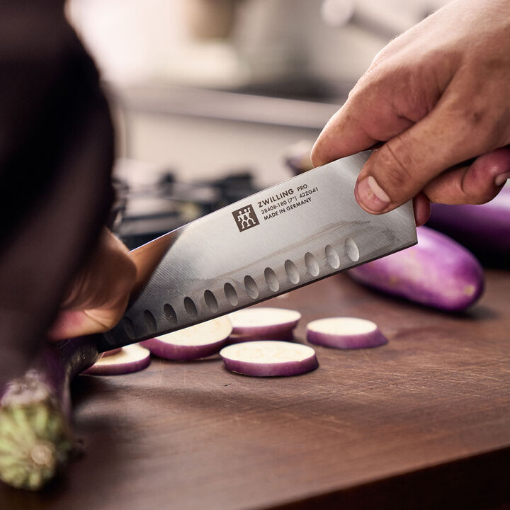 Pro, 7-inch, Hollow Edge Santoku Knife, large 2