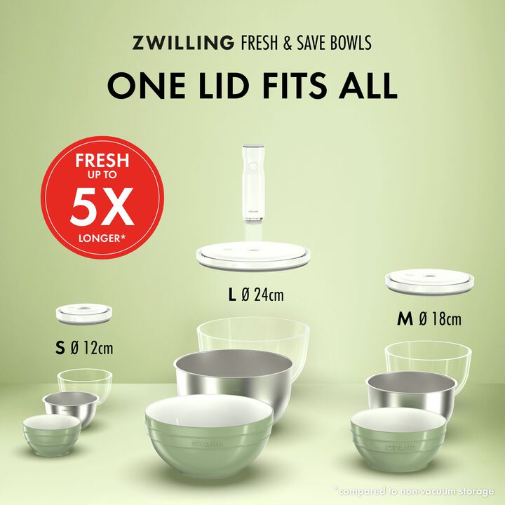 Fresh & Save BOWLS, Tampa de tigela a vácuo S / 12 cm, Branco, large 4