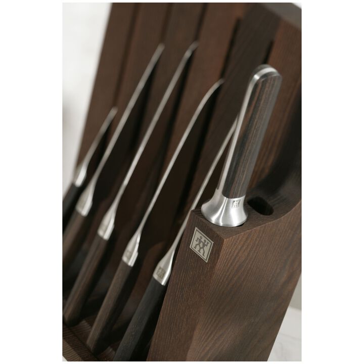 5 slot brown Knife block empty, large 2
