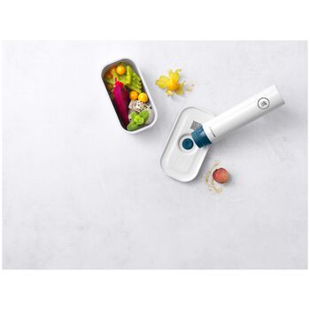 Vakumlu Yemek Taşıma Kabı, S, Plastik, Beyaz-Akdeniz Mavisi,,large 5