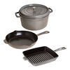 Cast Iron, 4 Piece, Mixed set, graphite-grey, small 1