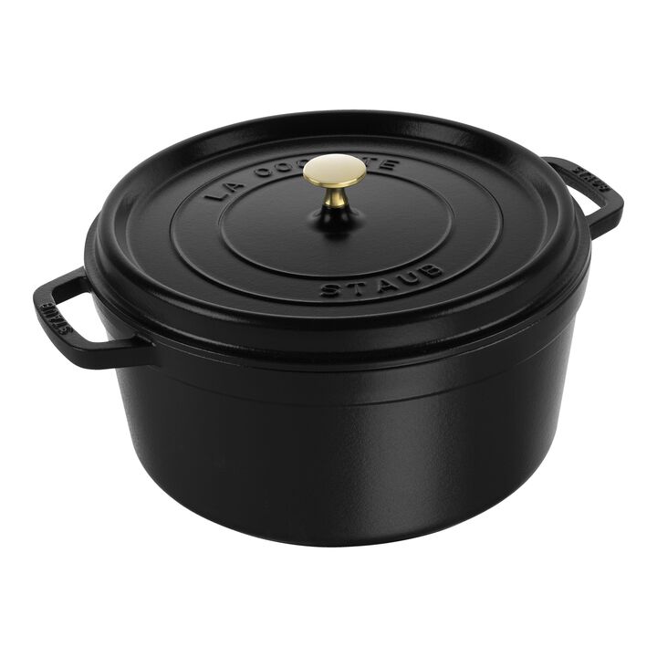 Cast Iron, 9 qt, Round, Dutch Oven, Matte Black, large 1