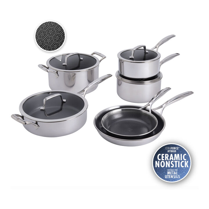 Peak, 10-pc, Ceramic Hybrid Cookware Set, large 1