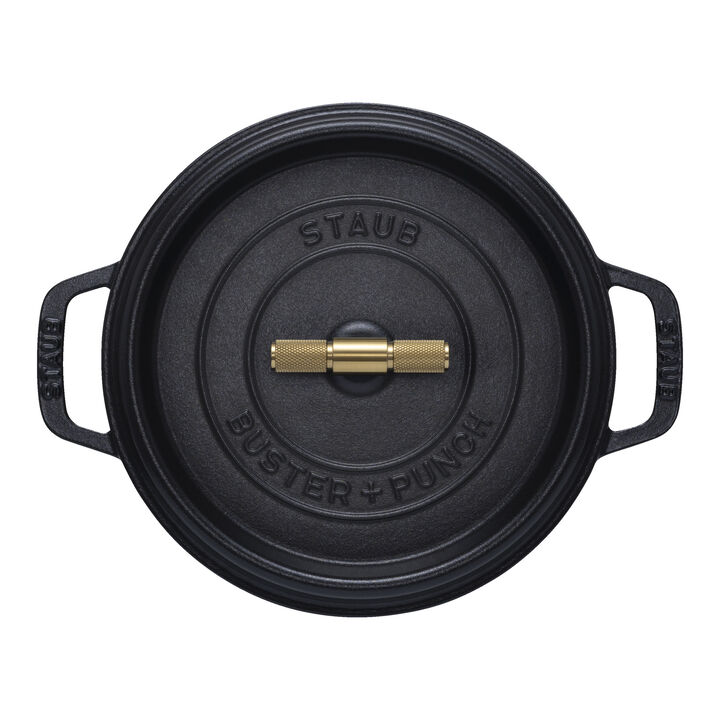 La Cocotte, Cocotte Buster+Punch 24 cm, rund, Schwarz, Gusseisen, large 3