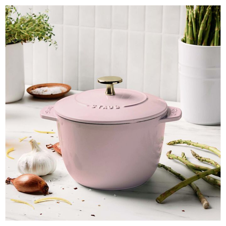 Cast Iron, 1.5 qt, Petite French Oven, Peony Pink, large 2