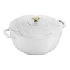 La Cocotte, 4.8 l cast iron round Essential French Oven with Snake Lid, pure-white, small 1