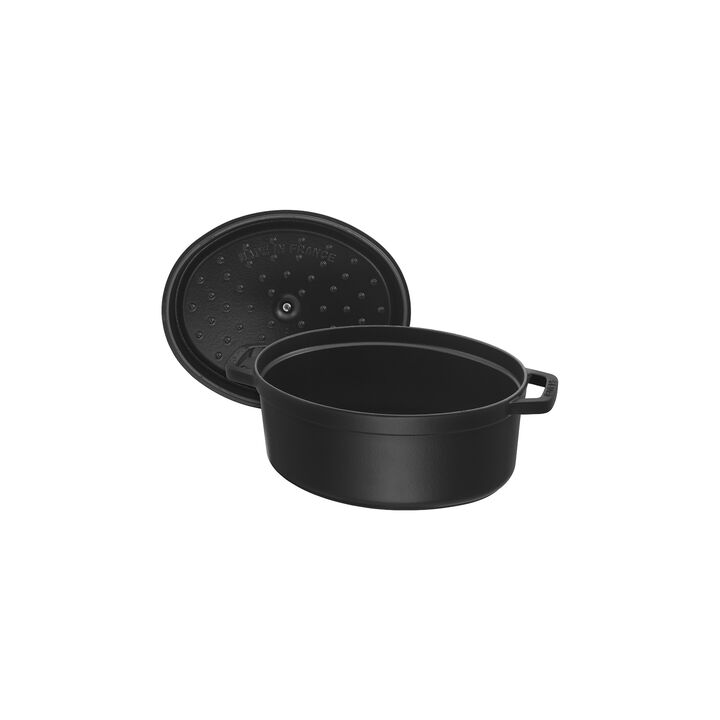 La Cocotte, 12 l cast iron oval Cocotte, black, large 3