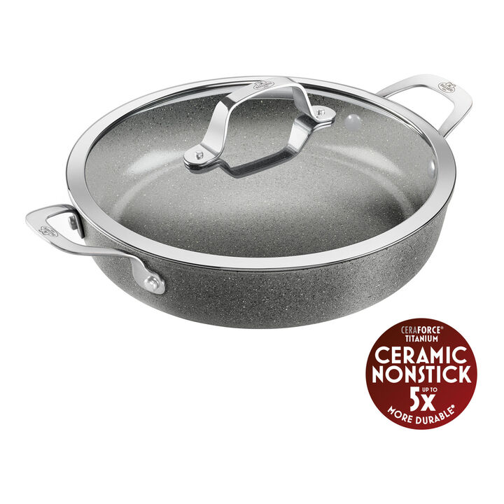 Salina, Servierpfanne mit Deckel, 28 cm, Aluminium, Titanverstärkte keramische Antihaftbeschichtung, large 1