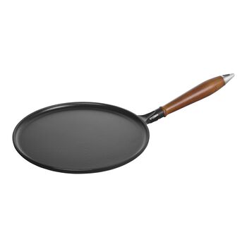 Krep Tavası Ahşap Tutacaklı | d&ouml;k&uuml;m demir | 28 cm,,large 1