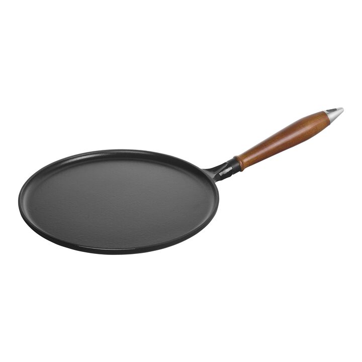 Cast Iron, Crepe Pan with Spreader and Spatula, Matte Black, large 1