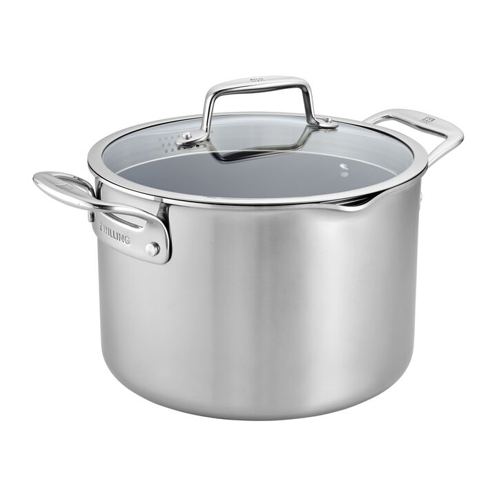 Clad CFX, 8 qt, Ceramic Coating, Non-stick, Stainless Steel Stock Pot, large 1