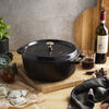 La Cocotte, Cocotte bas 28 cm / 5,7 l, Rond, Noir, small 2