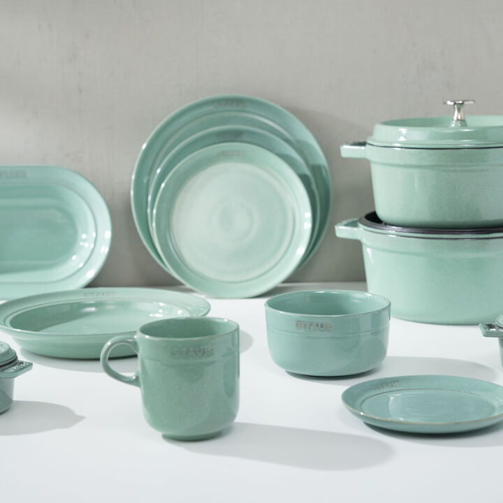 Dining Line, Lot de assiettes plates, 6-pcs. /22cm, sauge, Céramique, large 2